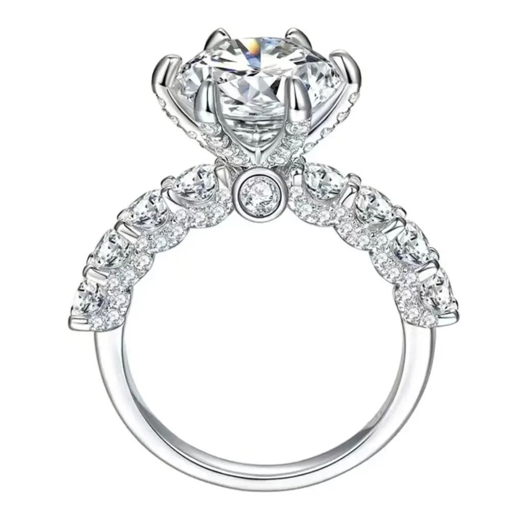 NEW! MAJESTIC 925 Sterling Silver Engagement Ring with 3ct Moissanite